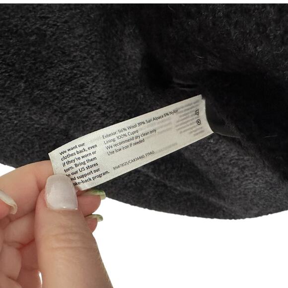 Eileen Fisher Fine Wool Alpaca Stand Collar Vest Black Textured XS Fall Winter - Picture 8 of 10